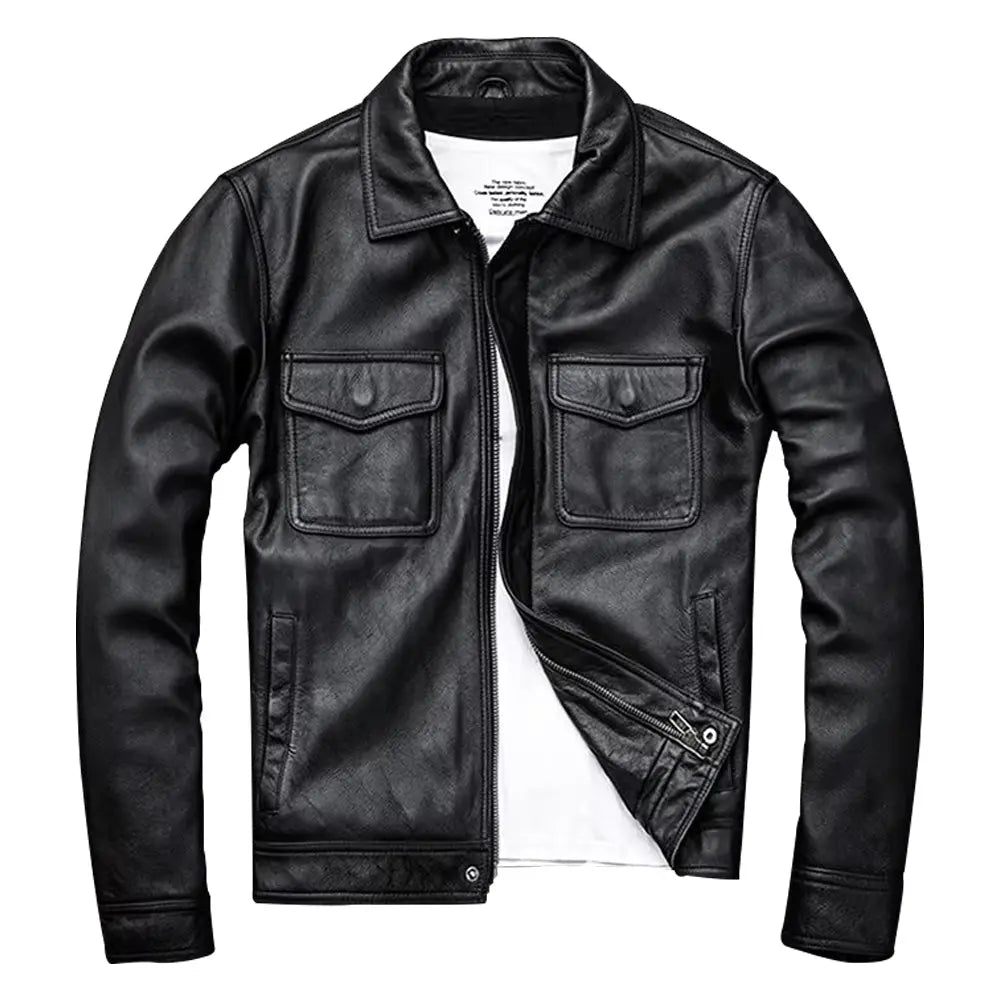 Black Leather Trucker Jacket For Men Jacket Stores