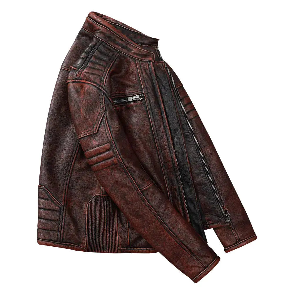 Brown Leather Cafe Racer Jacket For Men Jacket Stores