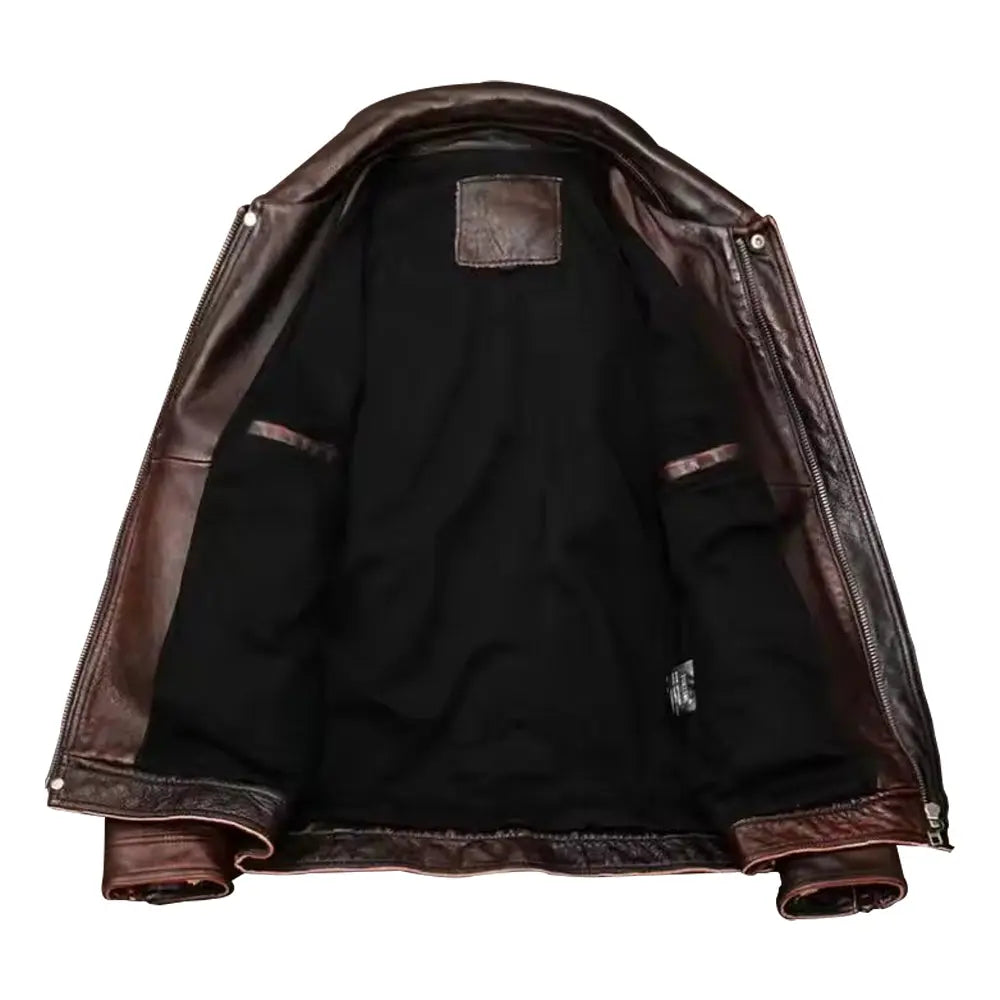 Mens Vintage Brown Distressed Leather Jacket Jacket Stores