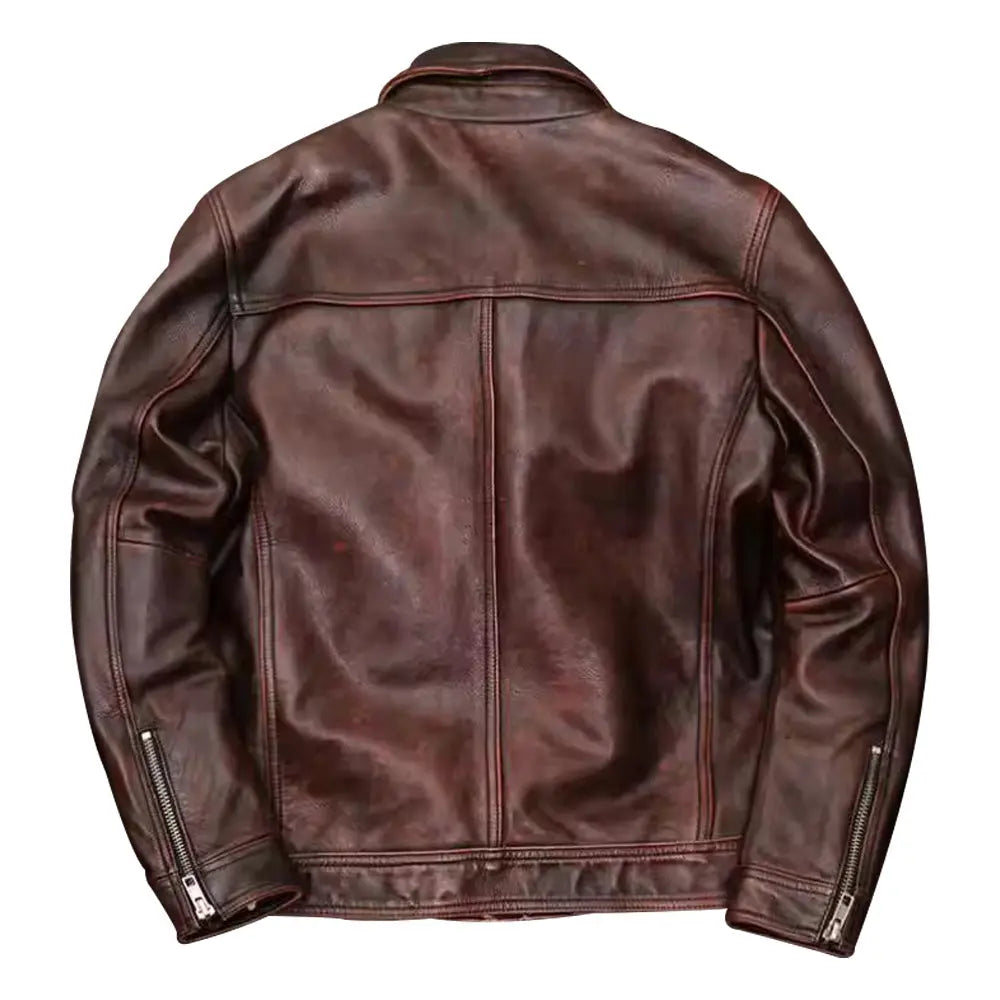 Mens Vintage Brown Distressed Leather Jacket Jacket Stores