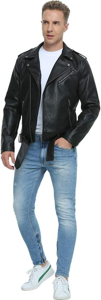 Men’s Black Real Lambskin Leather Motorcycle Jacket – Classic Biker Style Jacket Stores