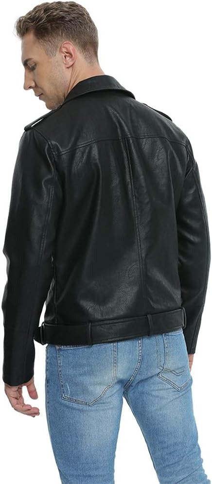 Men’s Black Real Lambskin Leather Motorcycle Jacket – Classic Biker Style Jacket Stores