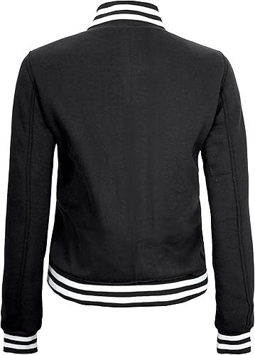 Women’s Black Varsity Baseball Bomber Jacket – Lightweight Casual Letterman Style Jacket Stores