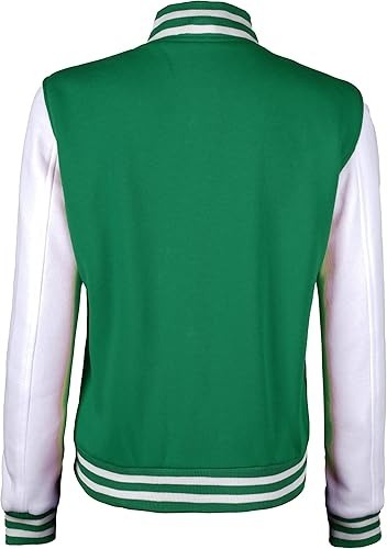 Women’s Green Varsity Baseball Bomber Jacket – Lightweight Casual Letterman Style Jacket Stores