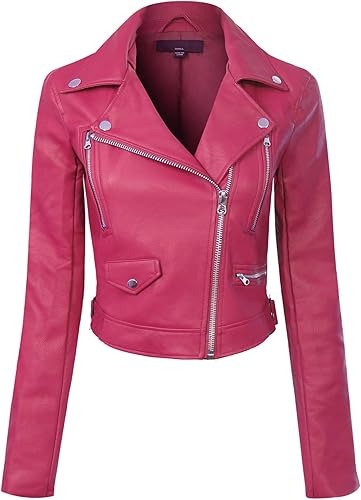 women’s pink leather moto jacket Jacket Stores