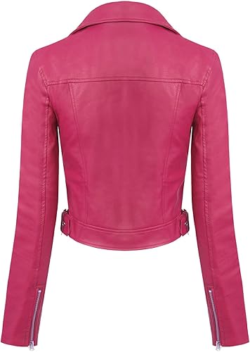 women’s pink leather moto jacket Jacket Stores