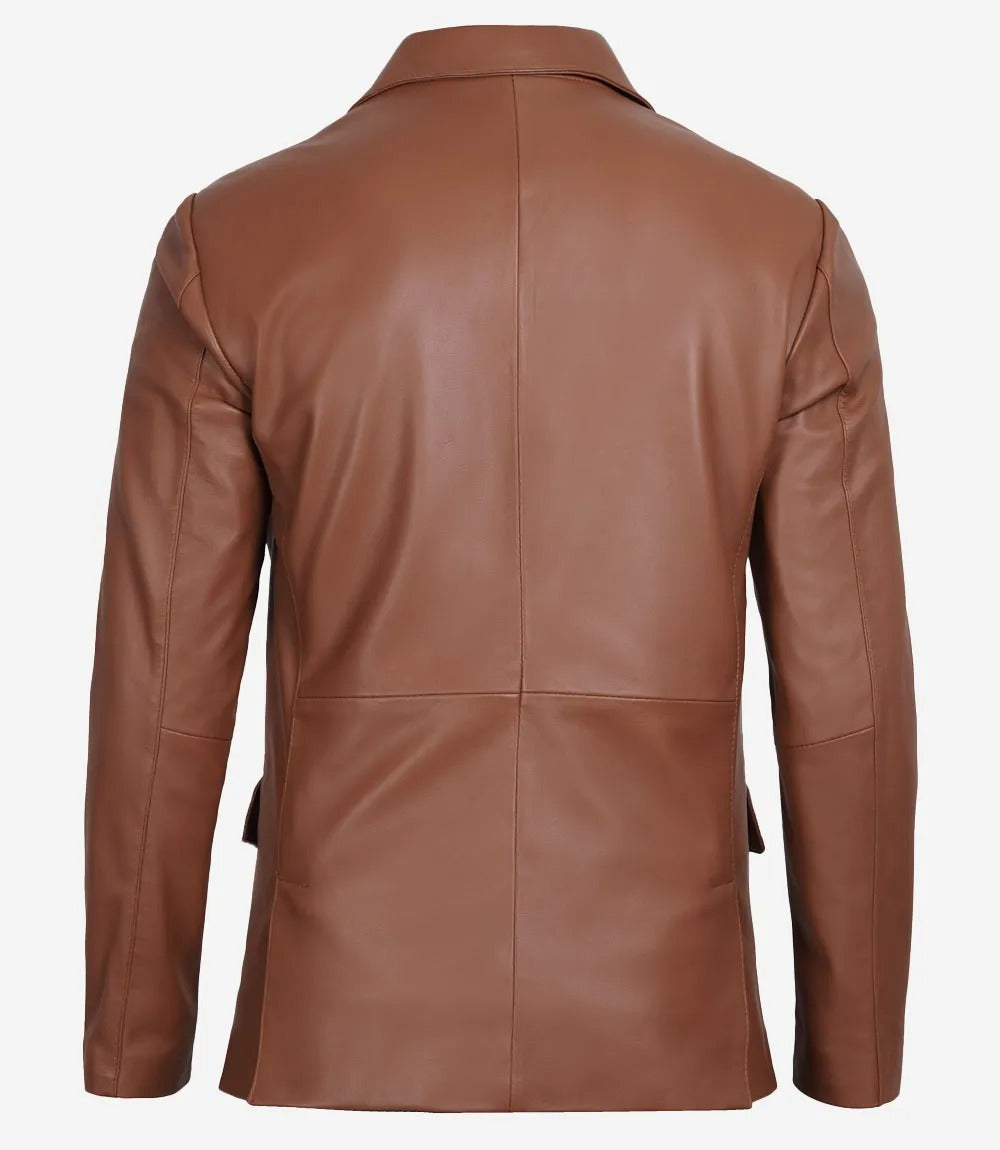 Mens Two Button Real Leather Blazer Jacket Stores