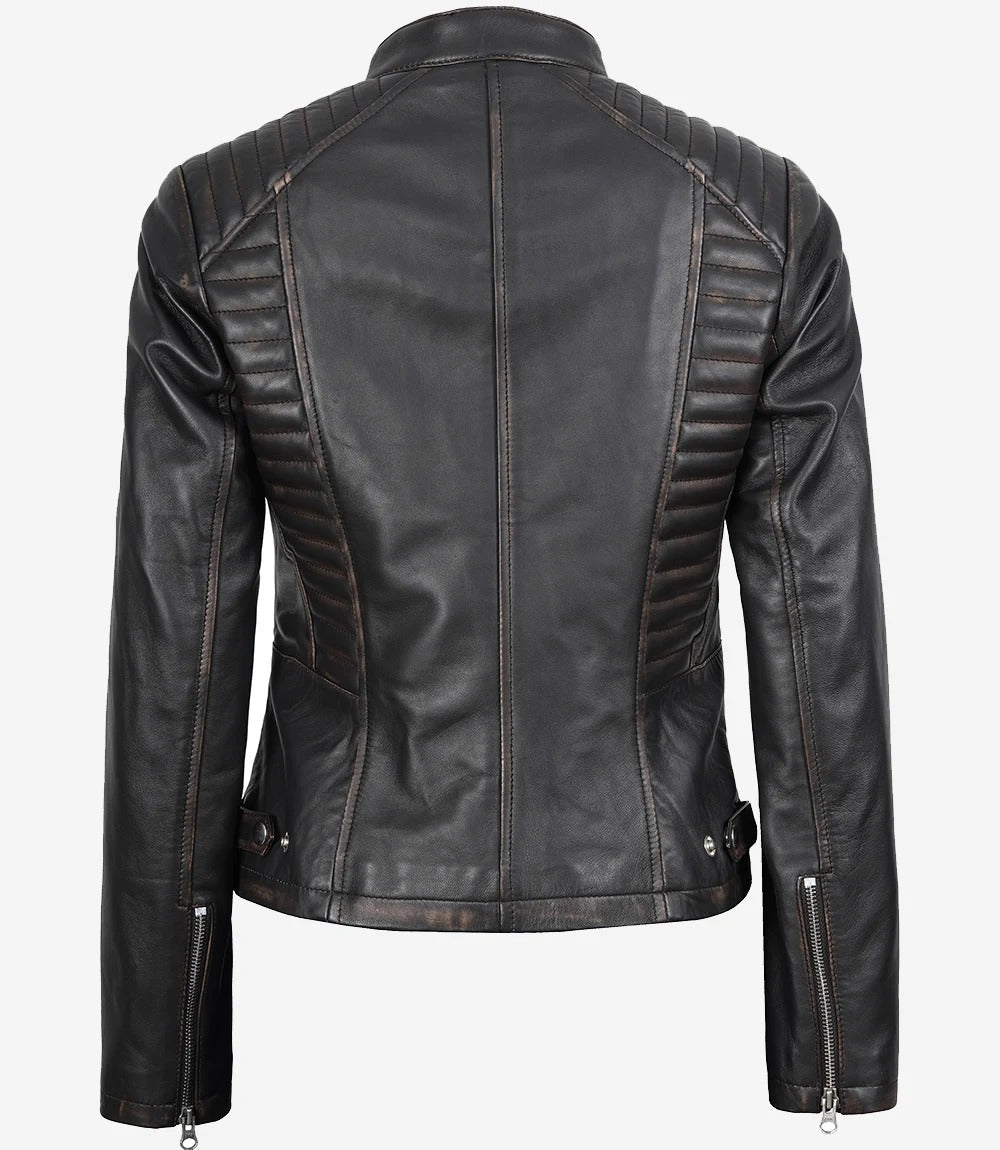 women's black real leather Lambskin motorcycle jacket Jacket Stores