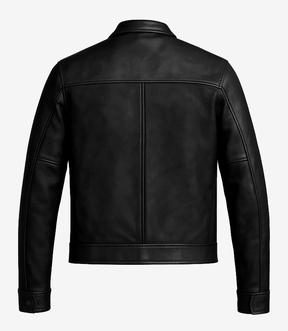 Men's Black motorcycle Real Lambskin bomber leather Jacket Jacket Stores