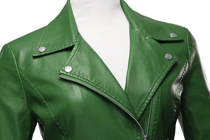 Women’s Green Leather Motorbike Café Racer Jacket Jacket Stores