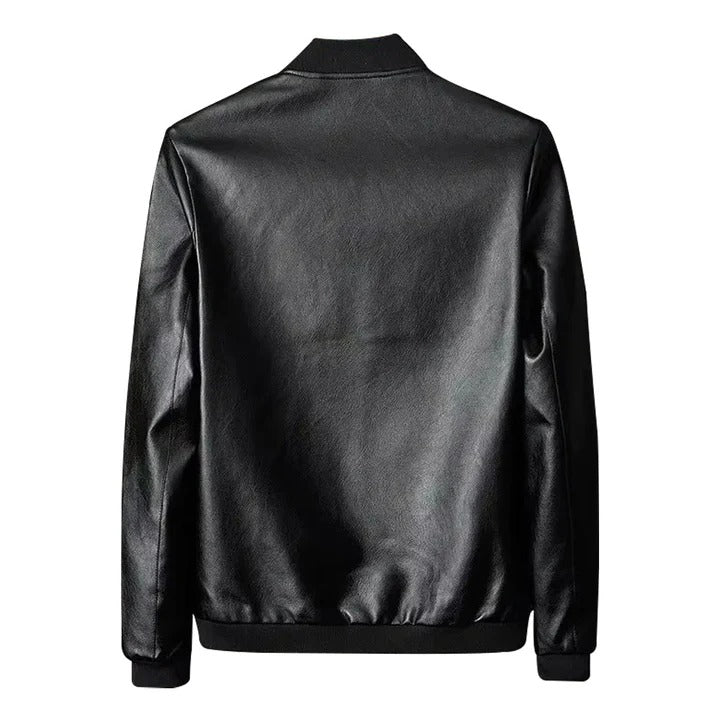 men Black Leather Bomber Jacket Jacket Stores