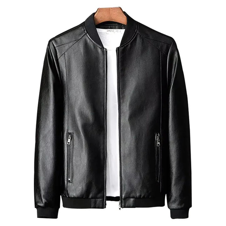 men Black Leather Bomber Jacket Jacket Stores